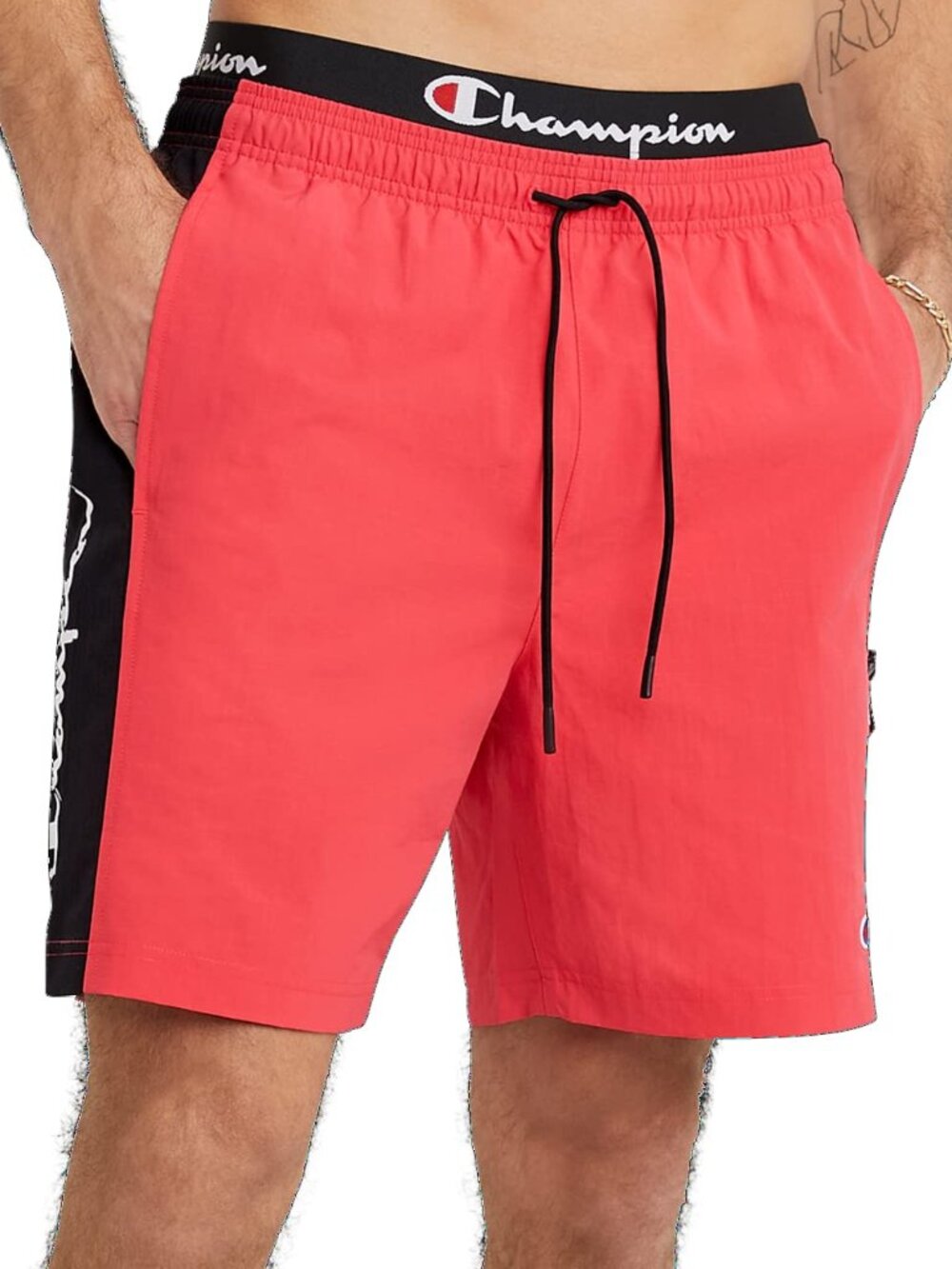New! Champion 7" Workout Shorts Water & Wind Resistant Nylon 3-Pocket Hybrid Gym